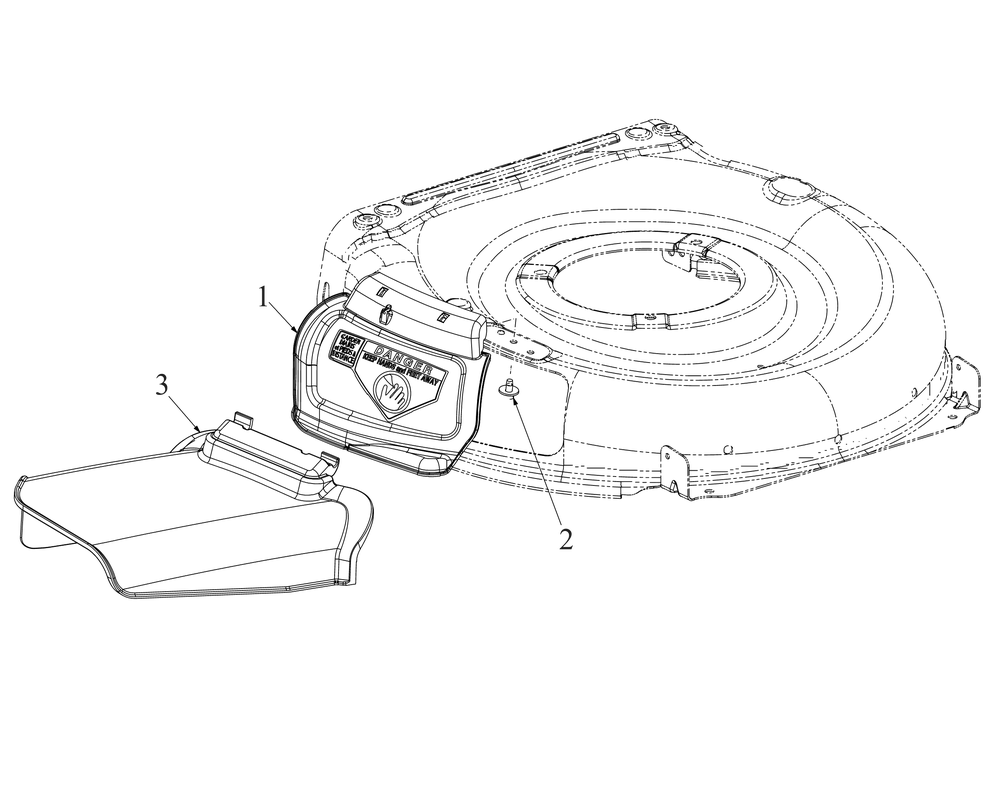 Side Discharge Chute Diagram and Parts List for SCP21E (18AEB9C5B10)(2021) Cub Cadet Lawn Mower